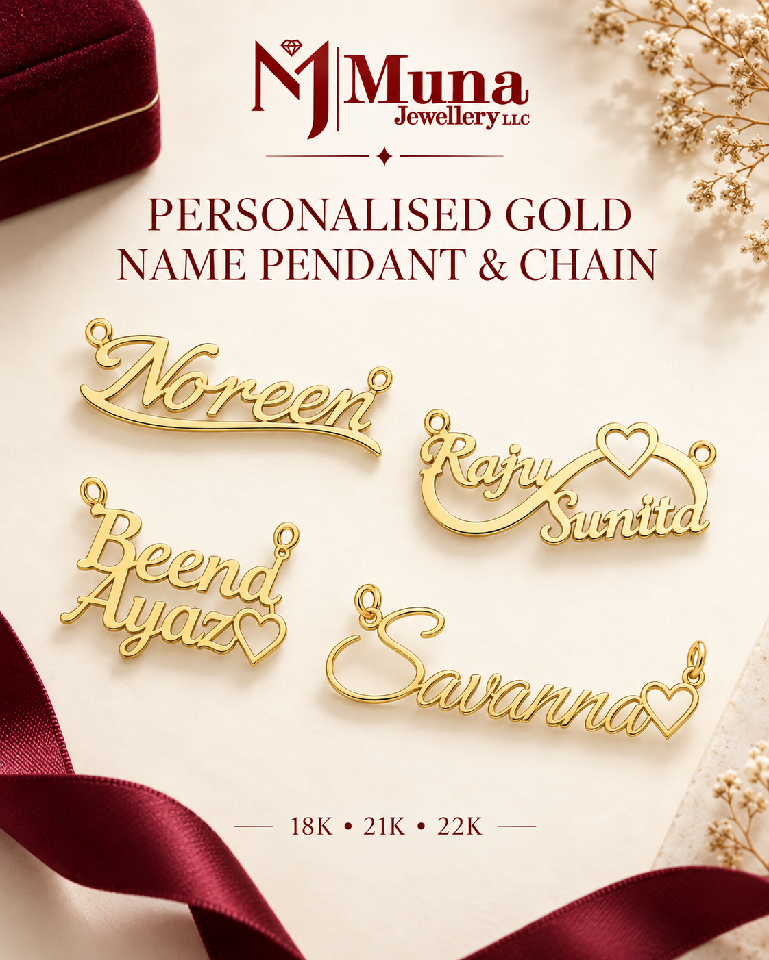 Personalised Gold Name Pendant & Chain