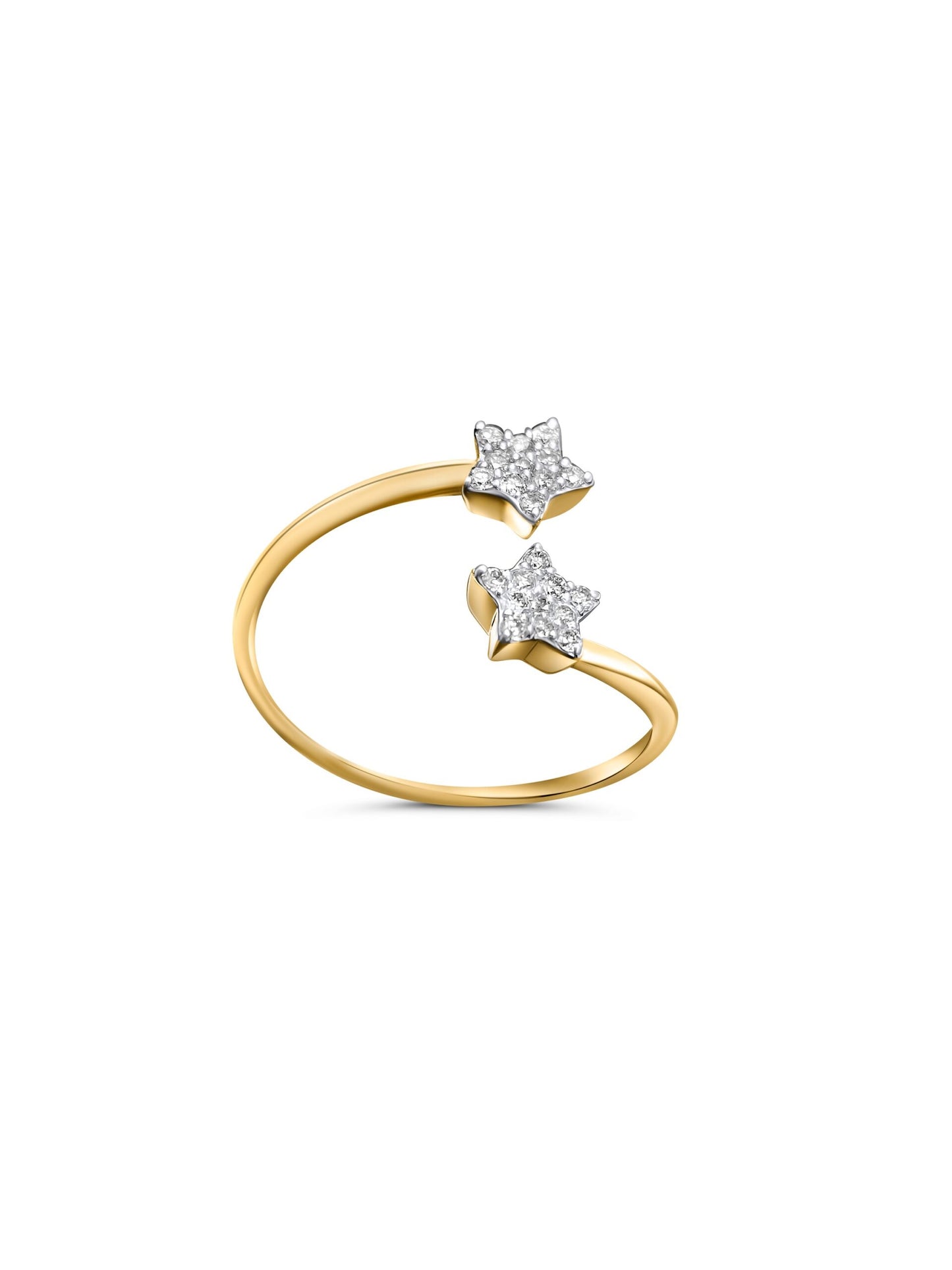 Crossed Stars Diamond Ring 18k with certificate