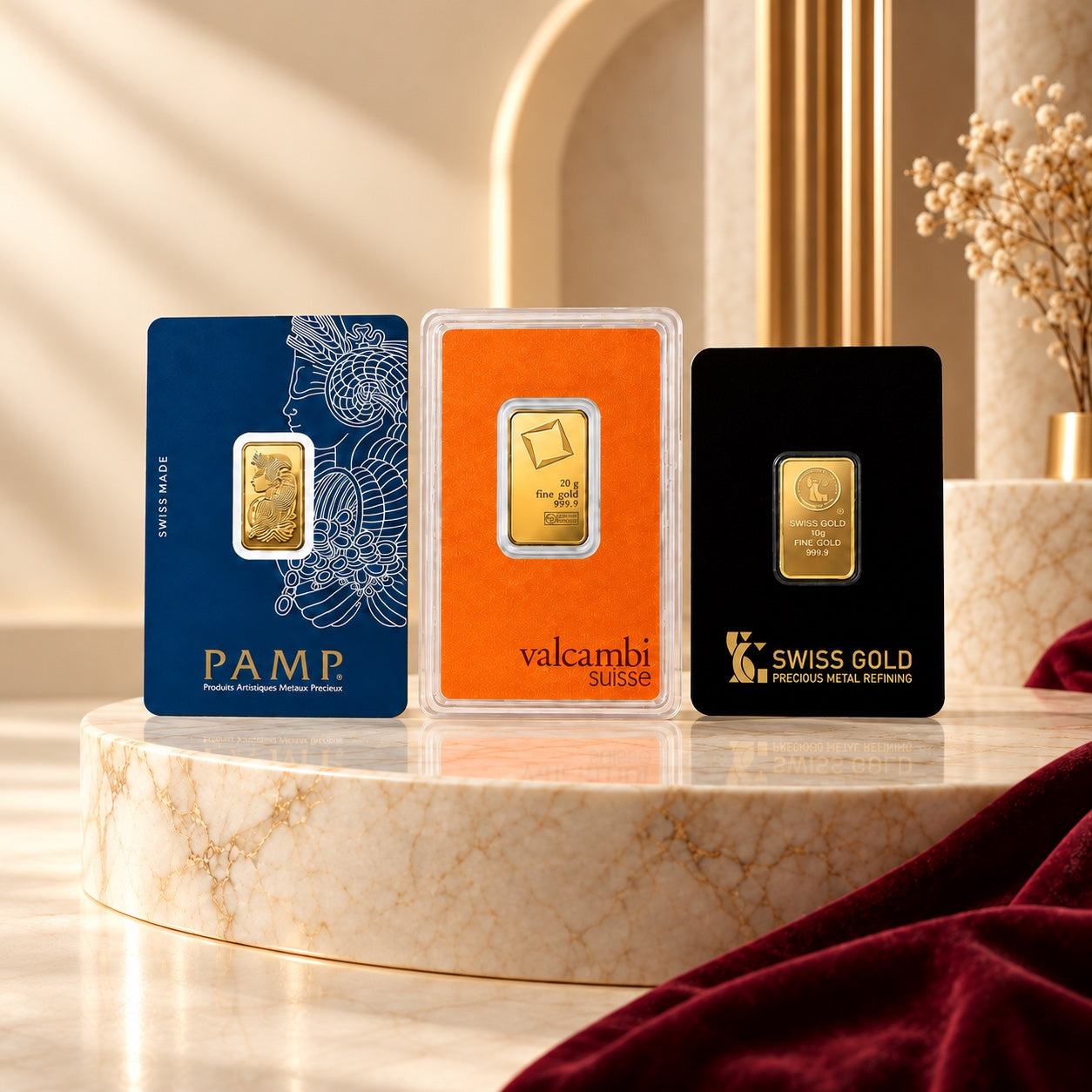 PAMP Suisse, Valcambi Suisse and Swiss Gold bars