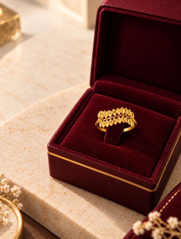21K Gold Leaf Design Ring
