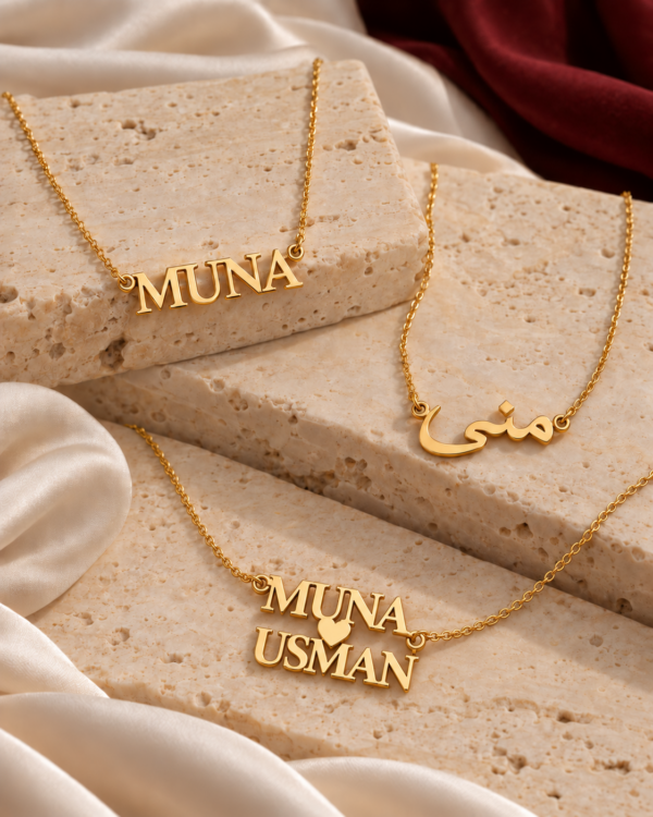 Personalised Gold Name Pendant & Chain